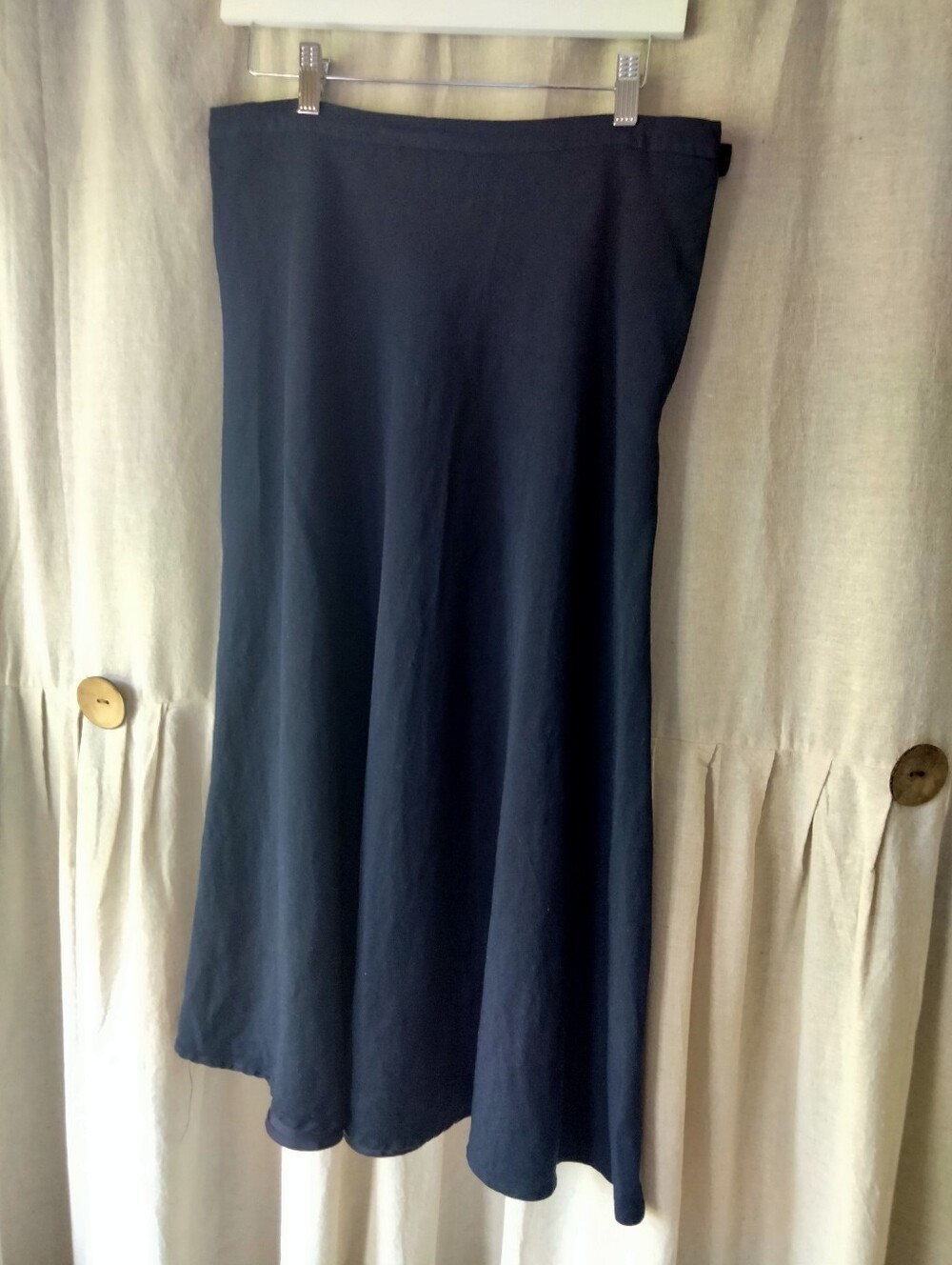 Classic Navy Linen A-Line Women's Skirt
